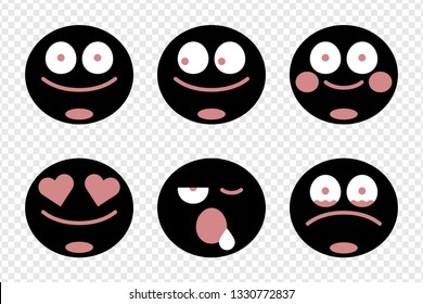 Emoticon facial expression collection vector