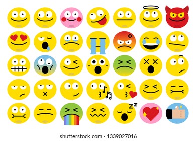 Emoticon facial expression collection vector