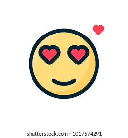 emoticon fallin love hearts icon filled outline 