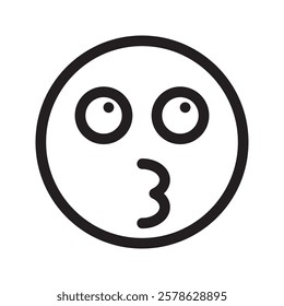 Emoticon featuring a pouting or protruding lip expression, used to convey a sense of displeasure, annoyance, or playful frustration in digital conversations.