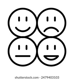 emoticon feedback icon line vector design