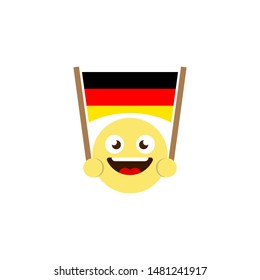 emoticon flag of germany vector icon isolated on white background
