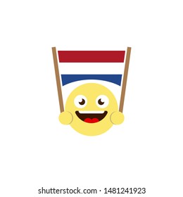 emoticon flag of netherland vector icon isolated on white background
