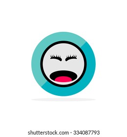 Emoticon. Flat Character Icon
