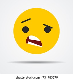 "What?" emoticon in a flat design