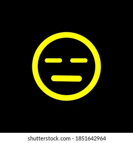 emoticon with a flat face