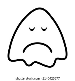 Emoticon flat line icon. Outline sign for mobile concept and web design, store.