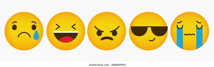 Emoticon Flat Reaction Collection Design