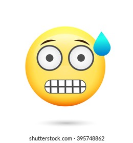 Emoticon Frightened Isolated Vector Illustration On Stock Vector ...