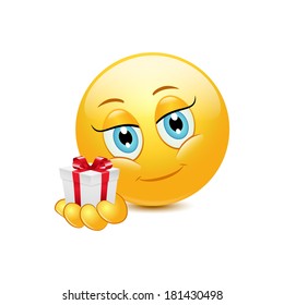 Emoticon giving gift