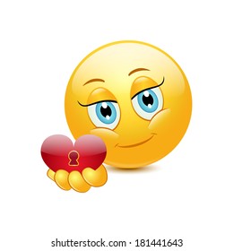 Emoticon giving heart