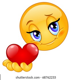 Emoticon giving heart