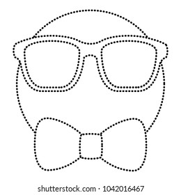 emoticon glasses and bow tie retro style