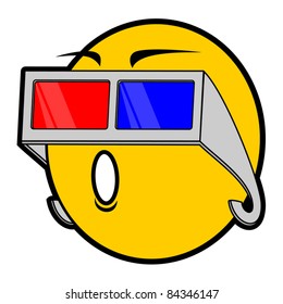 Emoticon with glasses futuristic