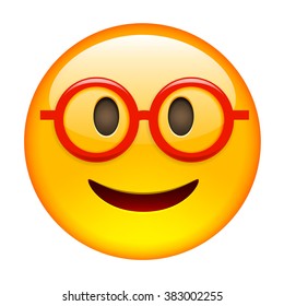 Emoticon Glasses Smile Icon Isolated Vector Stock Vector (royalty Free 