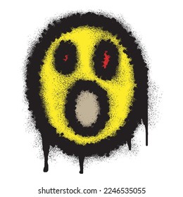 Emoticon graffiti with black spray paint. Vector illusration