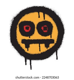 Emoticon graffiti with colorful spray paint. Vector illusration