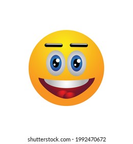 Emoticon. Cara de deslumbramiento. Icono. Elemento. Ilustración del vector