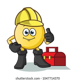 emoticon handy man vector cartoon illustration