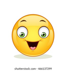 Emoticon with happy face.