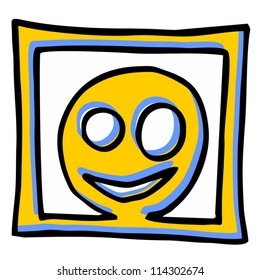 Emoticon happy square icon