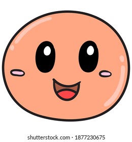emoticon head smiling happily, doodle kawaii. doodle icon image. cartoon caharacter cute doodle draw