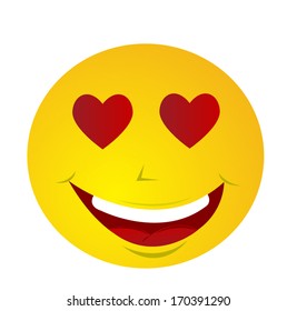 Emoticon with heart eye