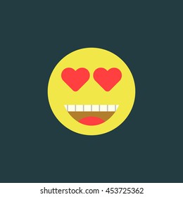 emoticon with heart eyes. smiling face with heart-shaped eyes