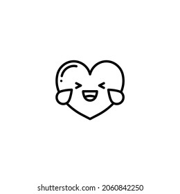 Emoticon Heart Line Icon Template