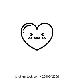 Emoticon Heart Line Icon Template