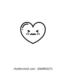 Emoticon Heart Line Icon Template