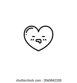 Emoticon Heart Line Icon Template