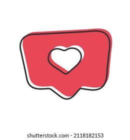 Emoticon heart on speech tought speech bubble icon design. Like sign icon. Vector eps 10