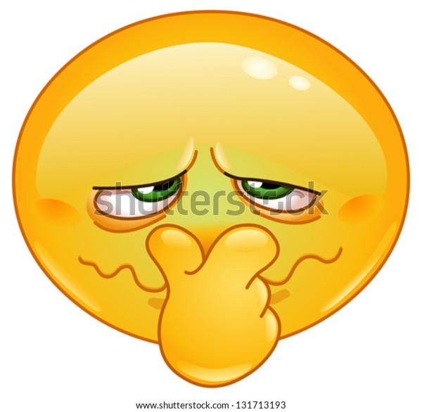 Vector de stock (libre de regalías) sobre Emoticon Holding His Nose