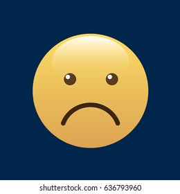 Emoticon, icon, emoji isolated on blue background.