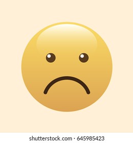 Emoticon, icon, emoji isolated on beige background.