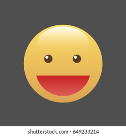 Emoticon, icon, emoji isolated on gray background.