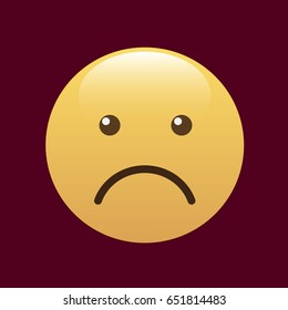 Emoticon, icon, emoji isolated on brown background.