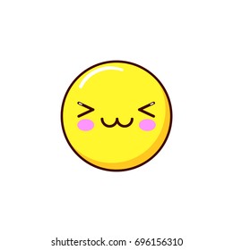 Emoticon, icon, emoji isolated on white background. Flat design Vector Illustration