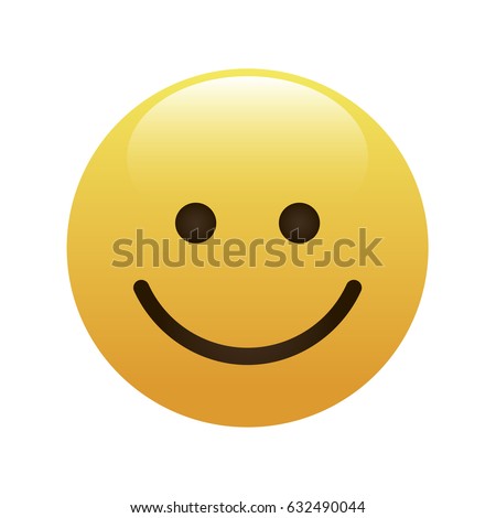 Emoticon icon, emoji isolated on white background