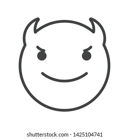 Emoticon Icon Face Expression Illustration. Modern Vector Design in Minimal Style