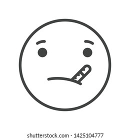 Emoticon Icon Face Expression Illustration. Modern Vector Design in Minimal Style