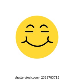 Icono emoticono de cara feliz, vector e ilustración.