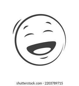 Emoticon Icon Happy Laughing Face Emoji Stock Vector (Royalty Free ...