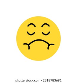 Emoticon icon of an Ignore face, Vector and Illustration.