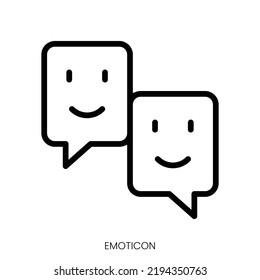 emoticon icon. Line Art Style Design Isolated On White Background