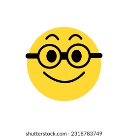 Emoticon icon of Nerd person, Vector and Illustration.