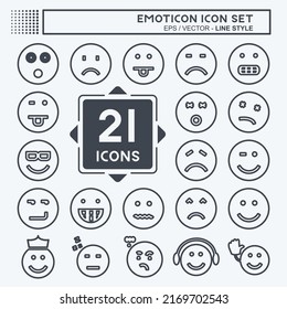 Emoticon Icon Set. suitable for Education symbol. line style. simple design editable. design template vector. simple symbol illustration