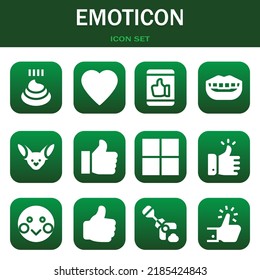 emoticon icon set. Vector  illustrations related with Poo, Like and Like