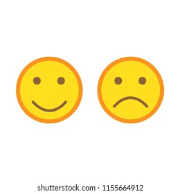 emoticon icon smile and bad mood